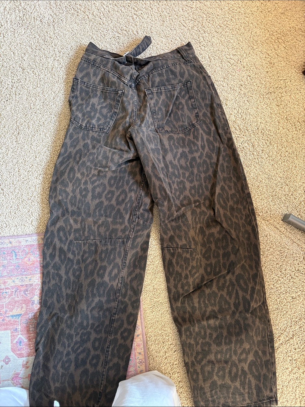 BDG Leopard-Print Straight Leg Jeans in Brown and Black - Picture 2 of 3
